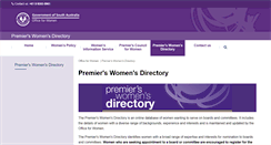 Desktop Screenshot of premierswomensdirectory.sa.gov.au